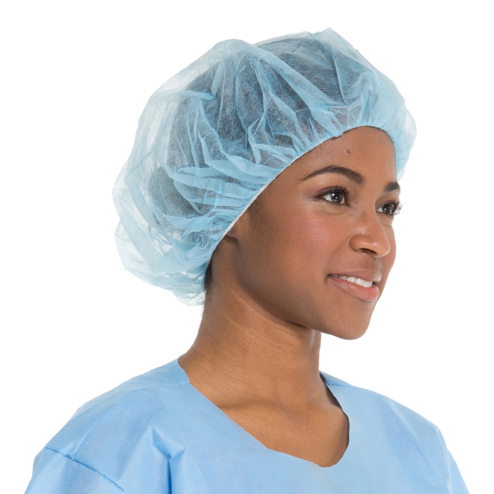 Halyard Blue 1-Layer Spunbond Bouffant Cap Large Disposable 69801 500 per Case