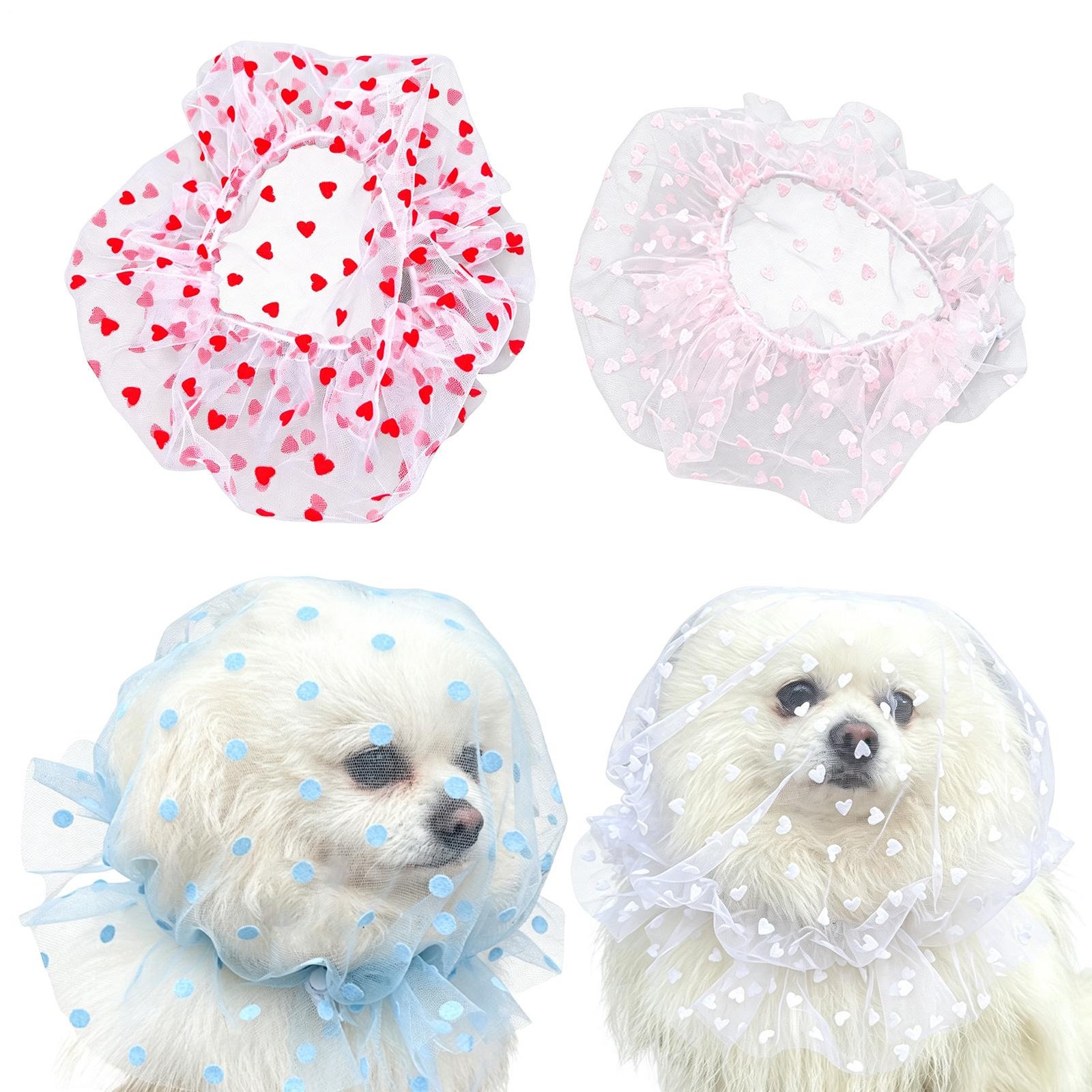 Anti-scavenging Dog Head Net 4 Pcs Adjustable Mesh Head Cover For Cat Puppy