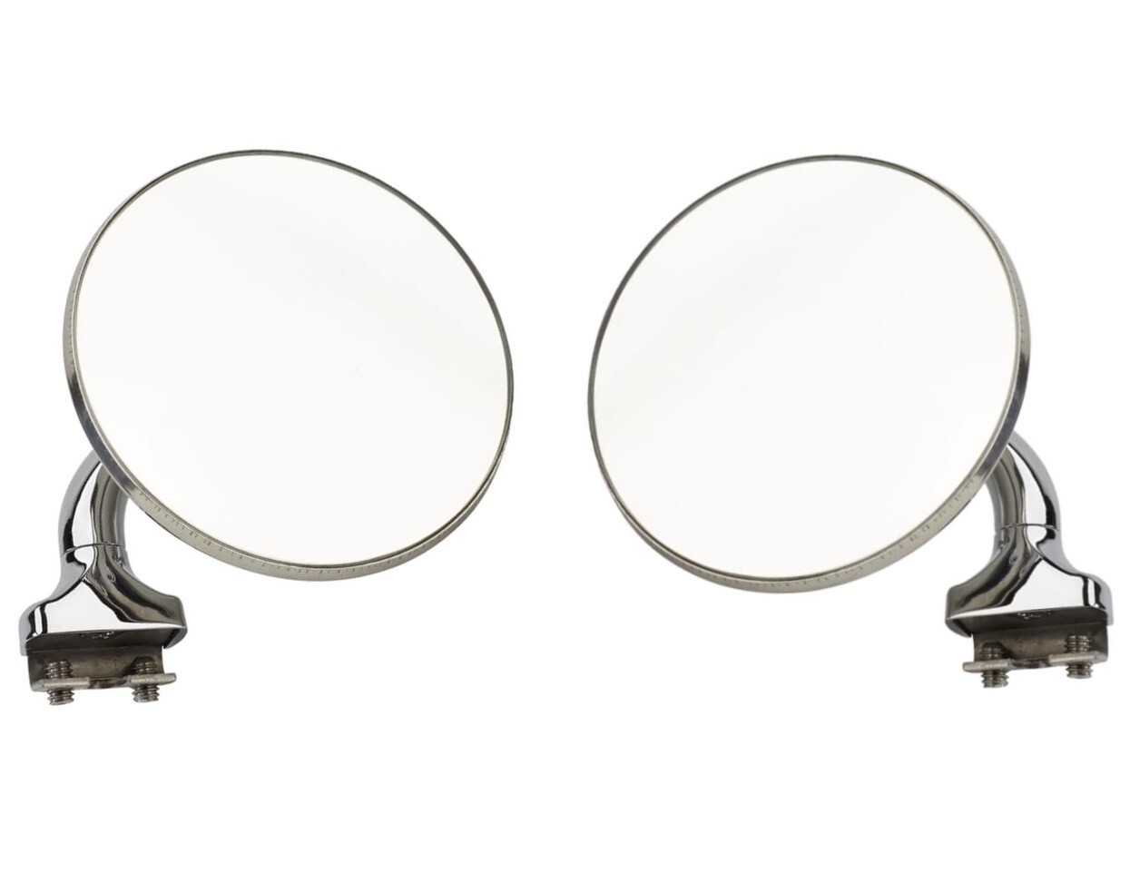 Universal 4" Peep Mirrors Stainless Steel Pair Hot Rod Street Rod VW Polished 2