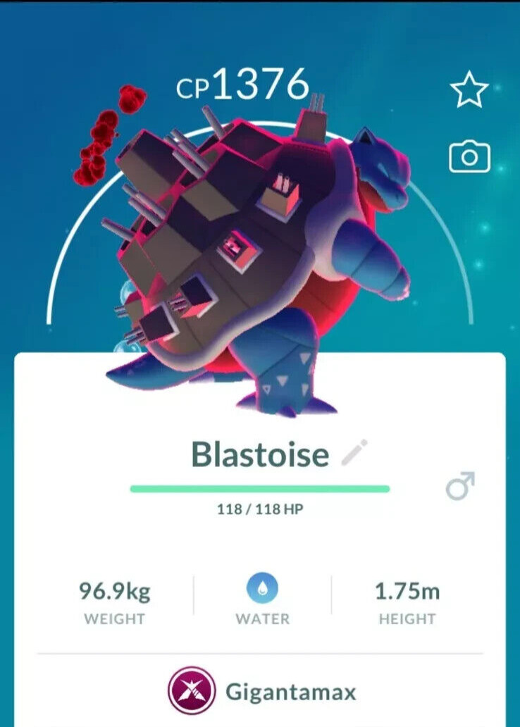 - Gigantamax Blastoise -  P T C - high stardust  - Description