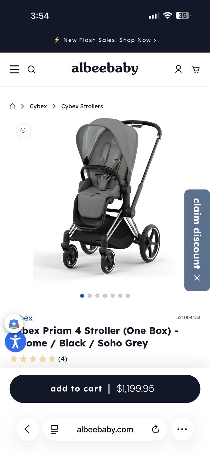 NEW IN SEALED BOX Cybex Platinum Priam Stroller-Soho Gray With Matte Black Frame