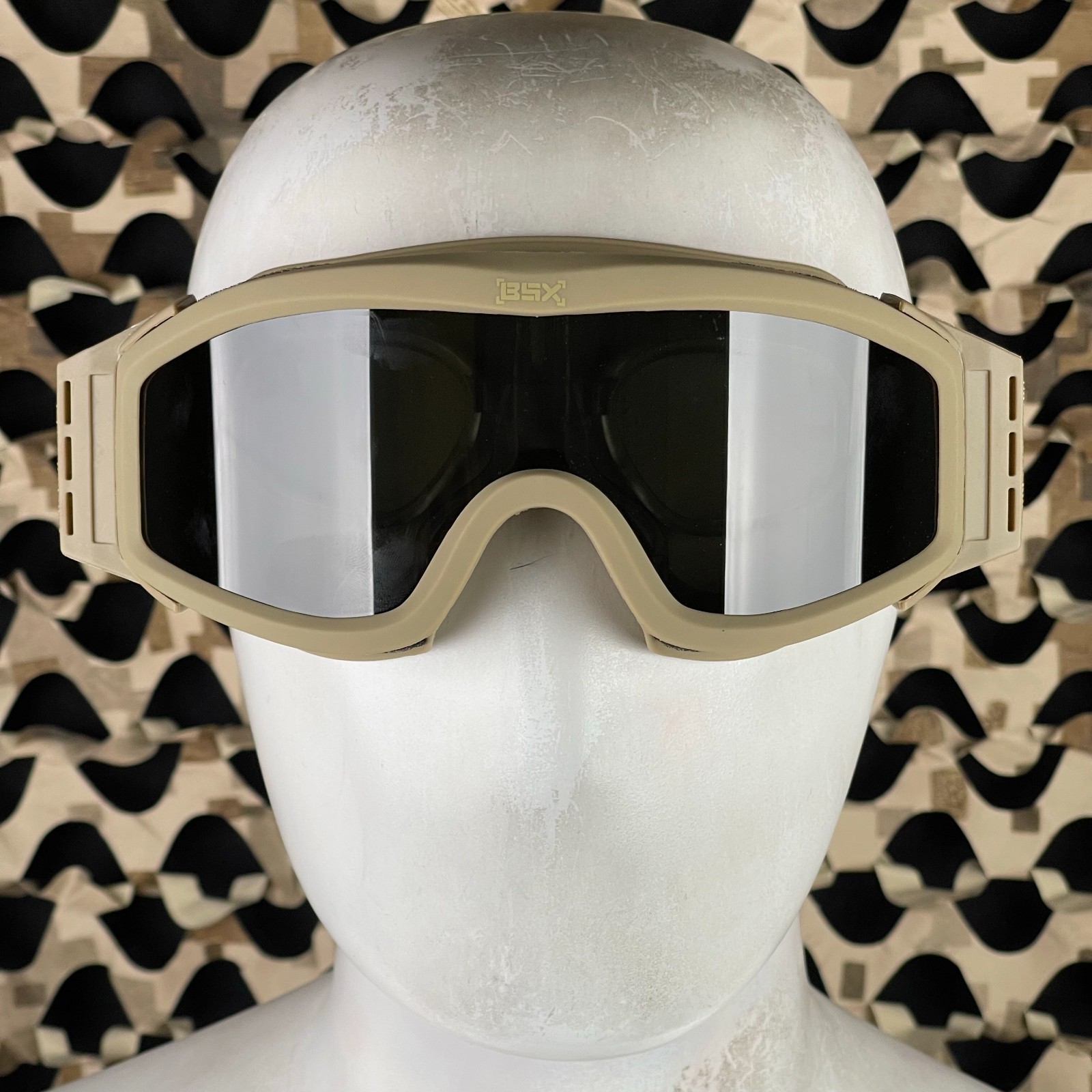 NEW BSX Tango Airsoft Goggle - Standard w/ Multiple Lenses - Tan