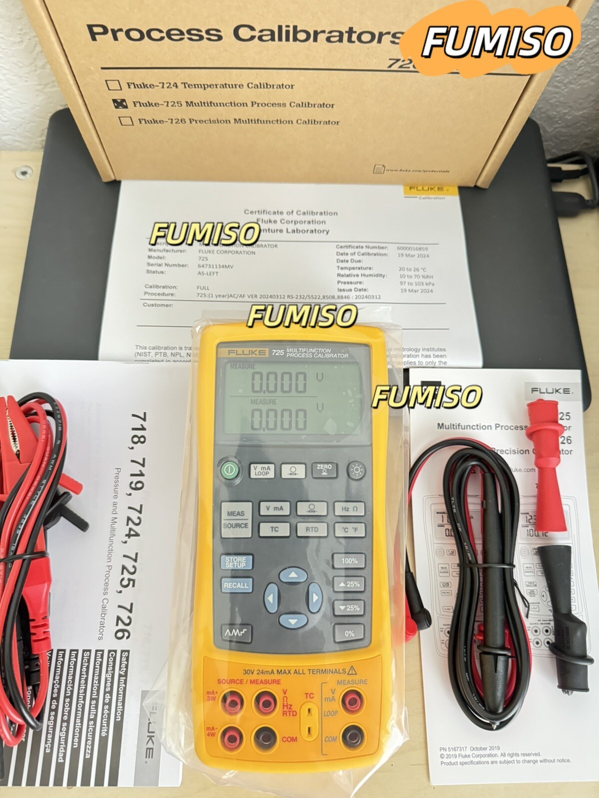 95%new Fluke 725 MULTIFUNCTION PROCESS CALIBRATOR /spro