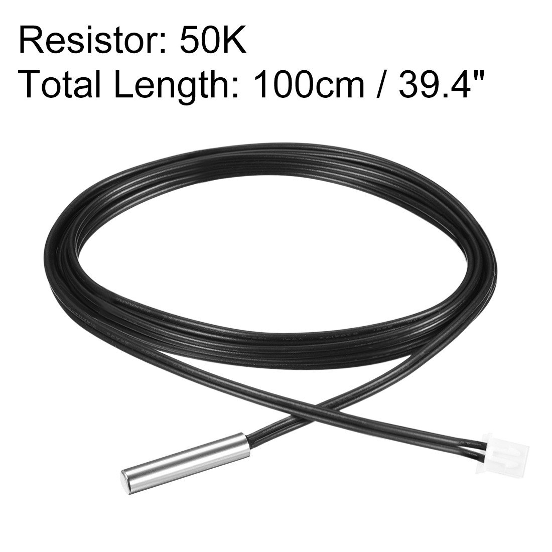 50K NTC Thermistor Probe 39.4" Temperature Temp Sensor for Air Conditioner