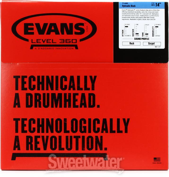 Evans Hydraulic Series Drumhead - 14" - Black