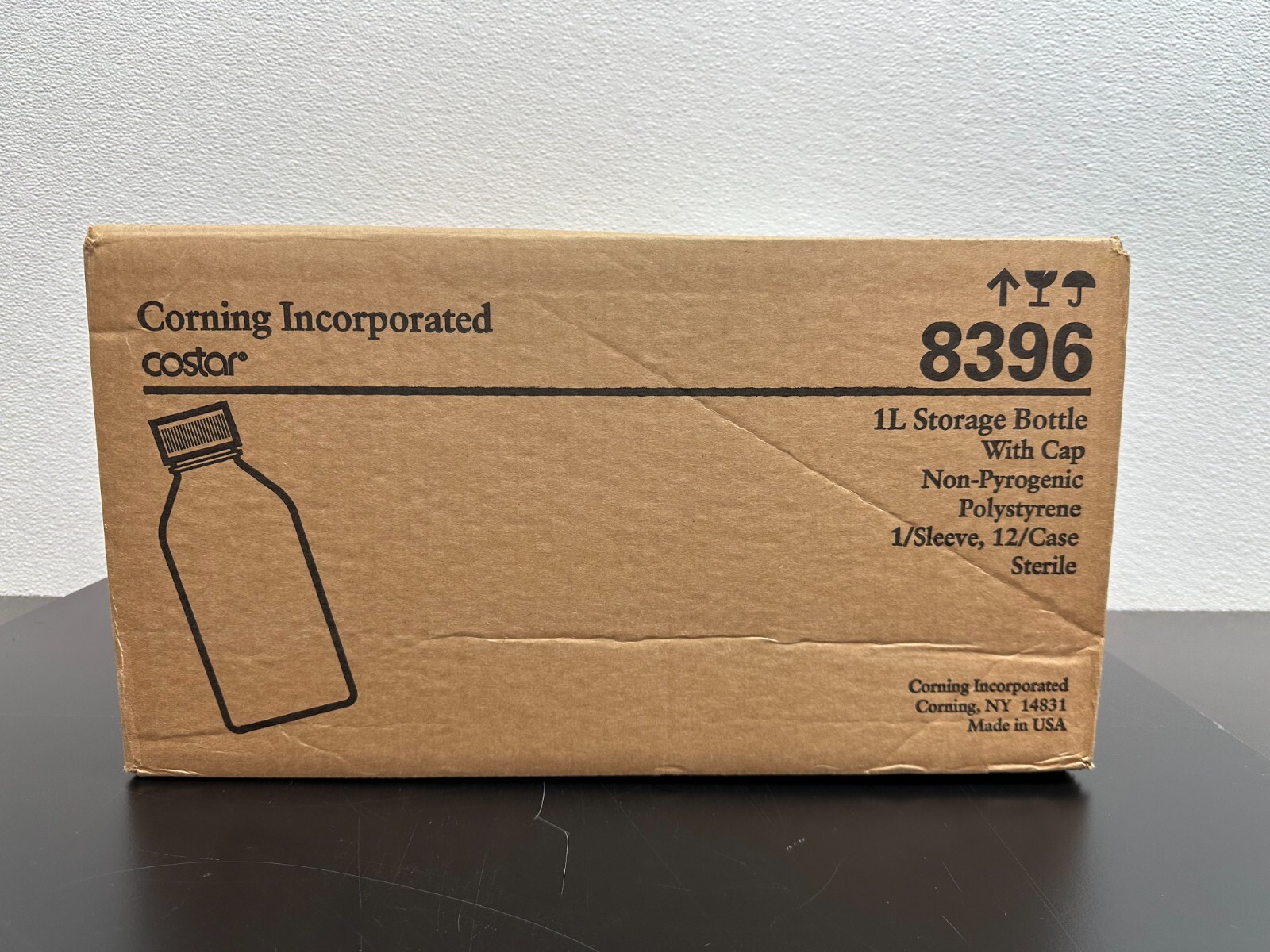 Costar Corning REF 8396 1L Traditional Style Storage Bottles with 45 mm Caps
