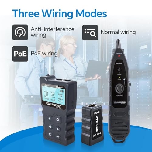 Network Cable Tester, Ethernet Cable Wire Tester with POE & NCV for NF-8209