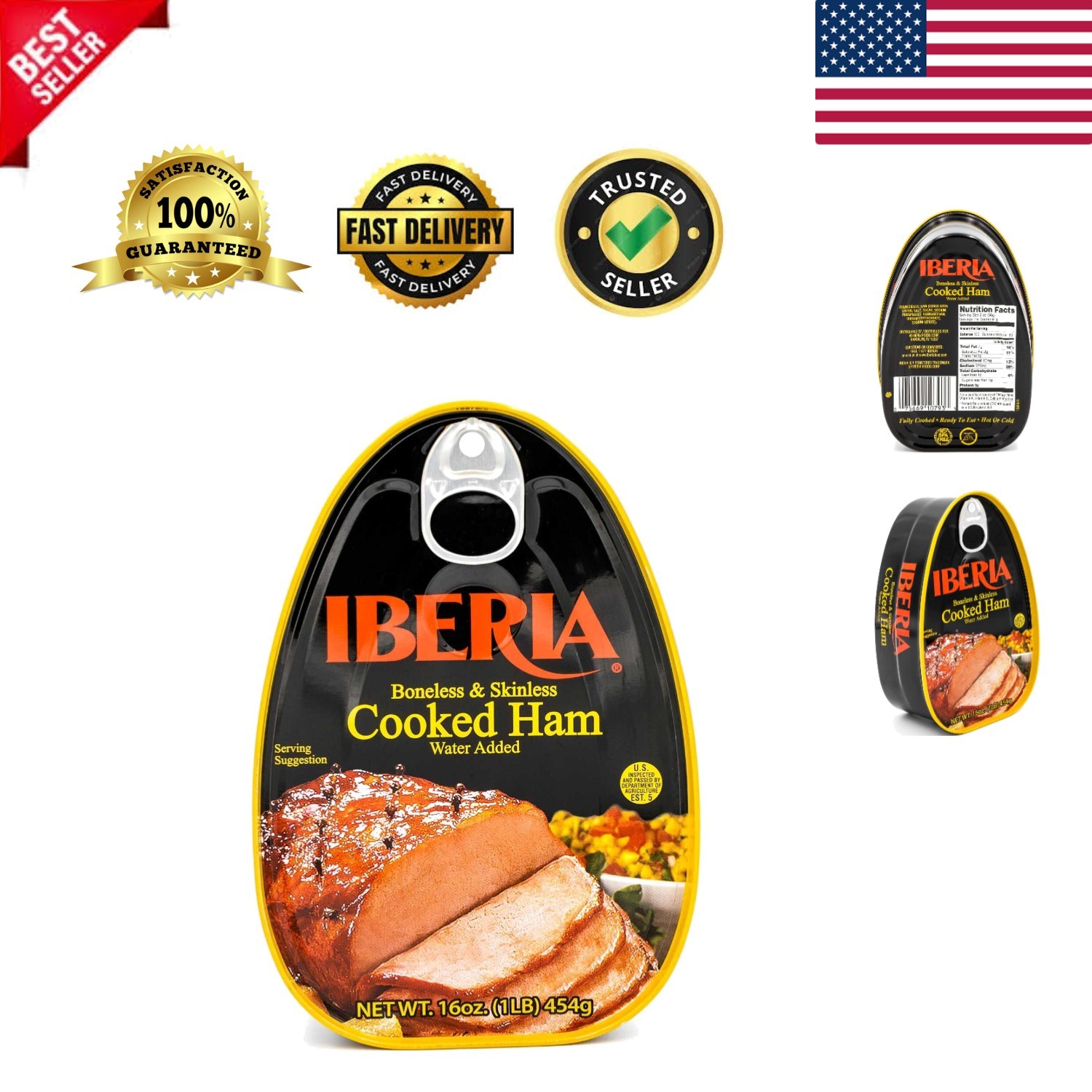 Boneless & Skinless Cooked Ham, 16 oz