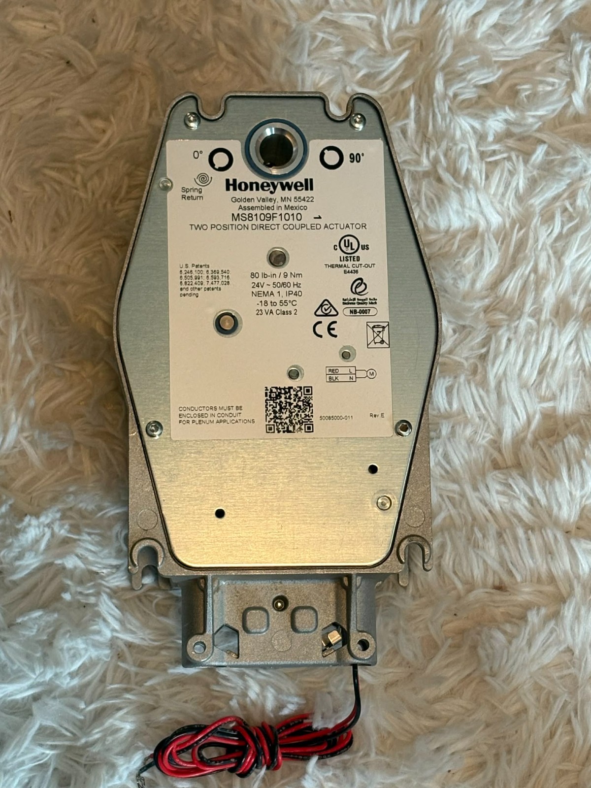 Honeywell MS8109F1010 Two Position Direct Coupled Actuator