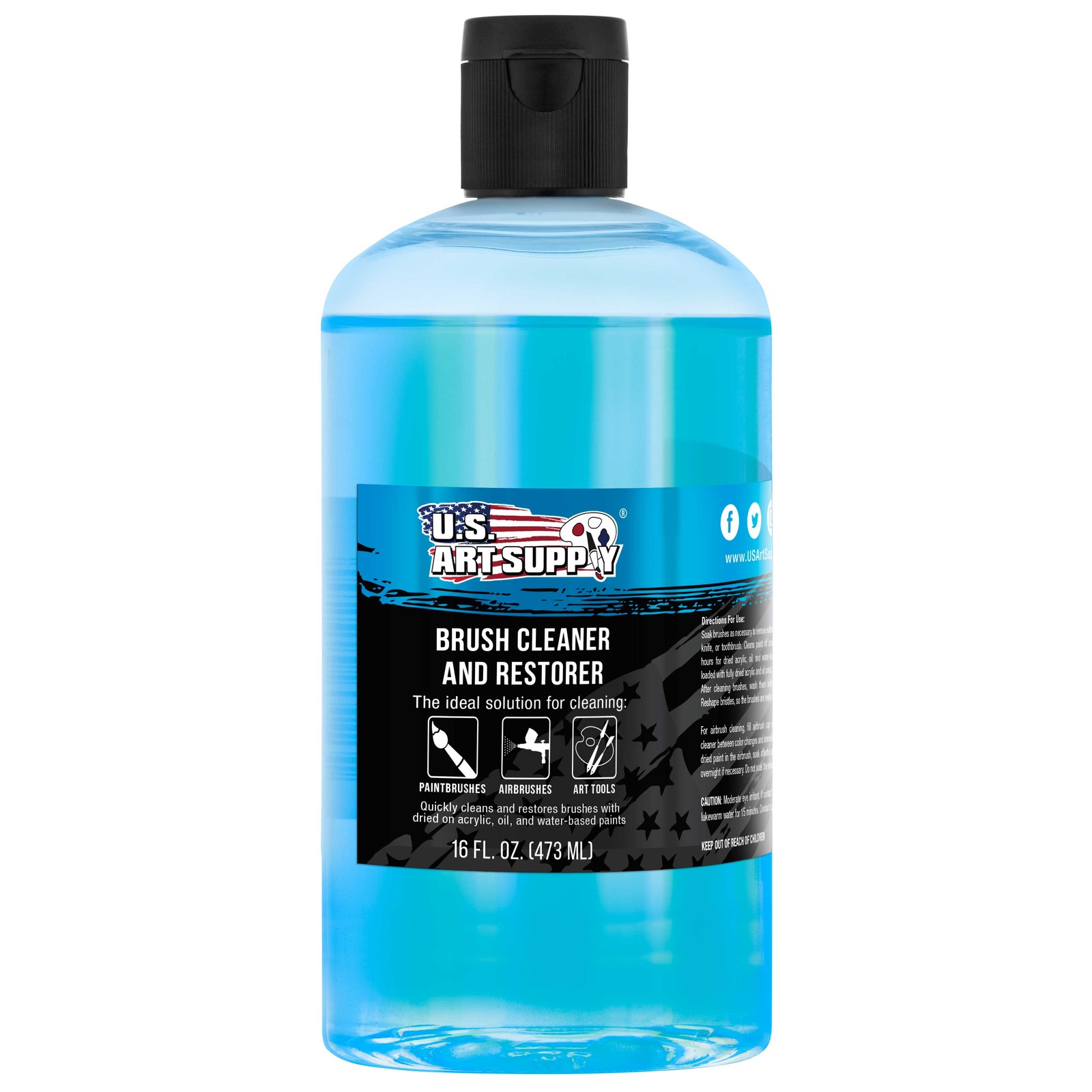 16oz Brush Cleaner, Restorer, Clean Dried Paint Brushes, Airbrushes, Acrylic Oil