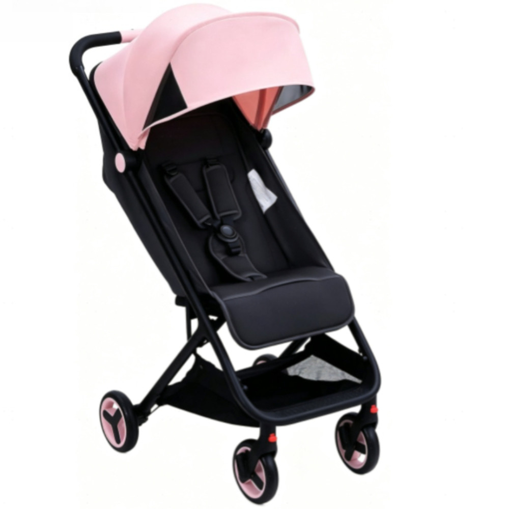 Lightweight One Hand Fold Stroller Airplane Recline Canopy Suspension Travel