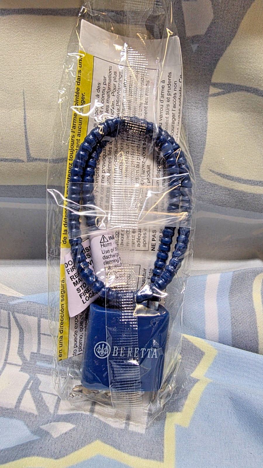 BERETTA Cable Lock Blue Safety Firearm Handgun GUN LOCK 2 Keys Factory Sealed