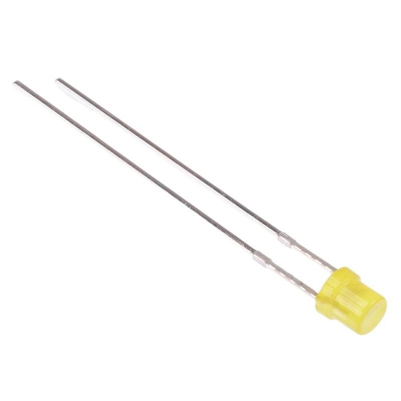 50 x Yellow 3mm Concave Diffused LED 150mcd 120°