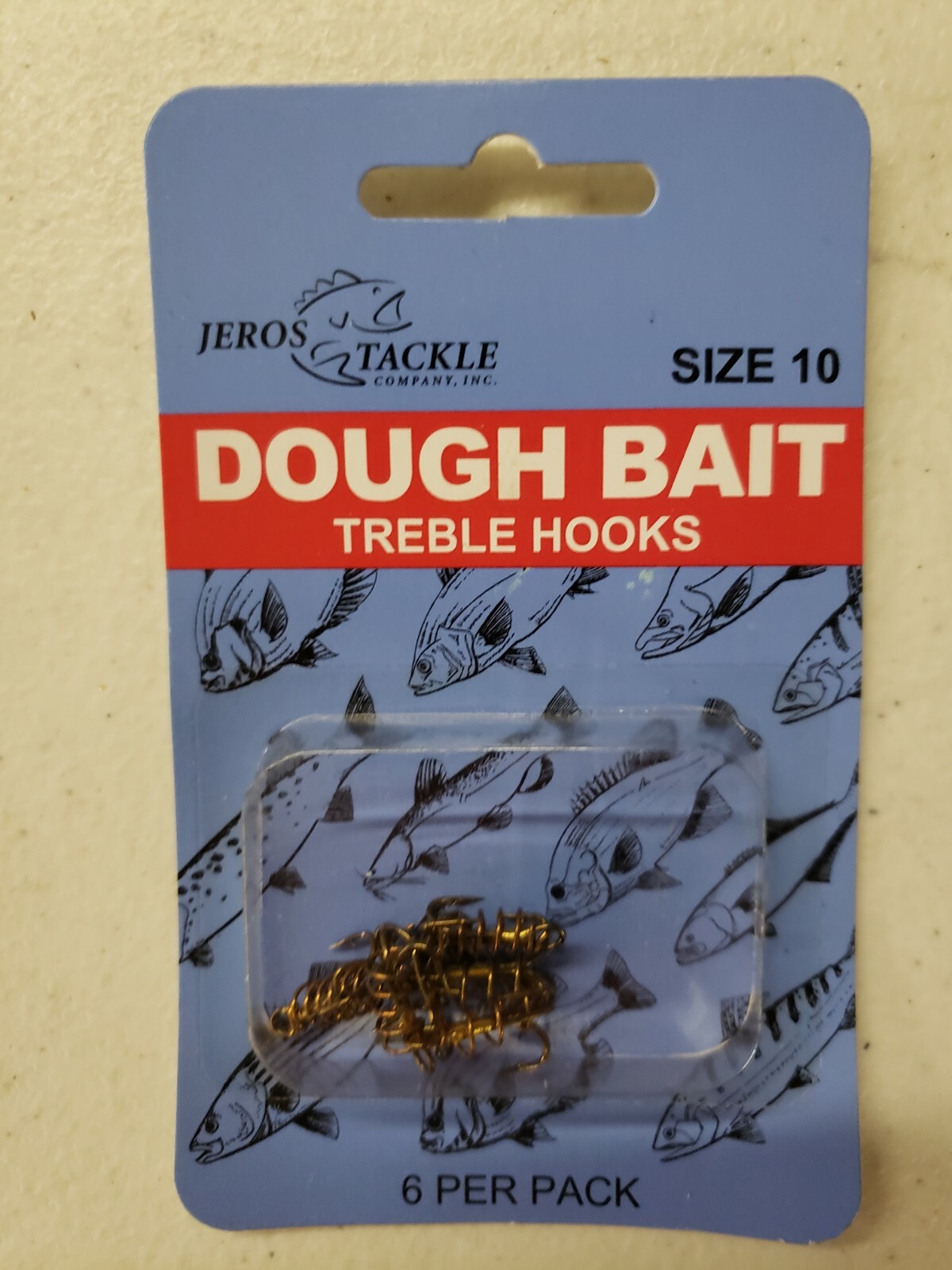Size 10 Scotchline 6-pack of Dough-Bait Treble Hooks