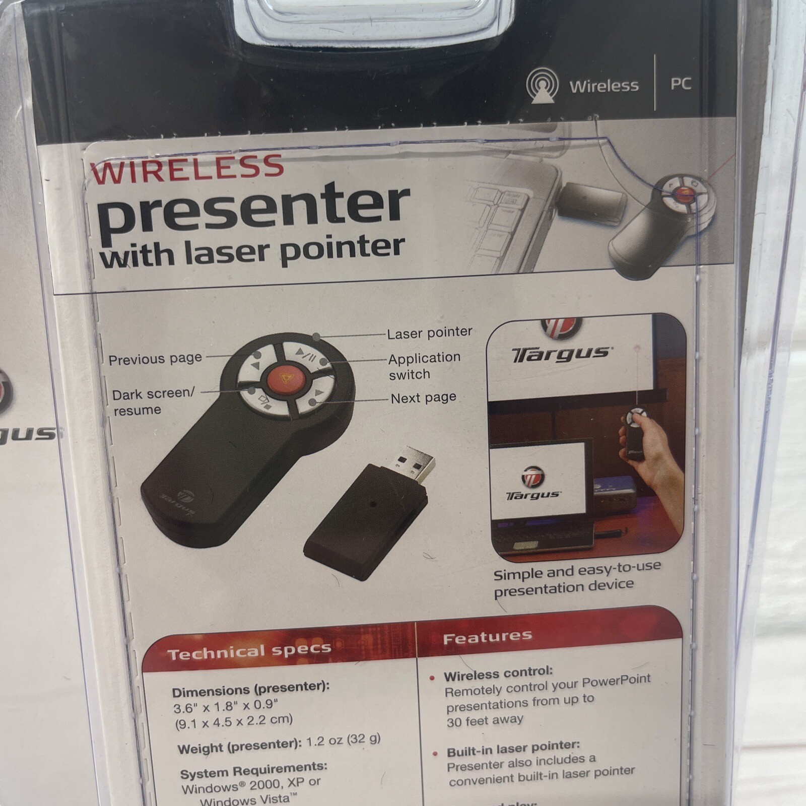 Targus Wireless Presenter Laser Pointer Remote AMP03US New in OEM Packaging
