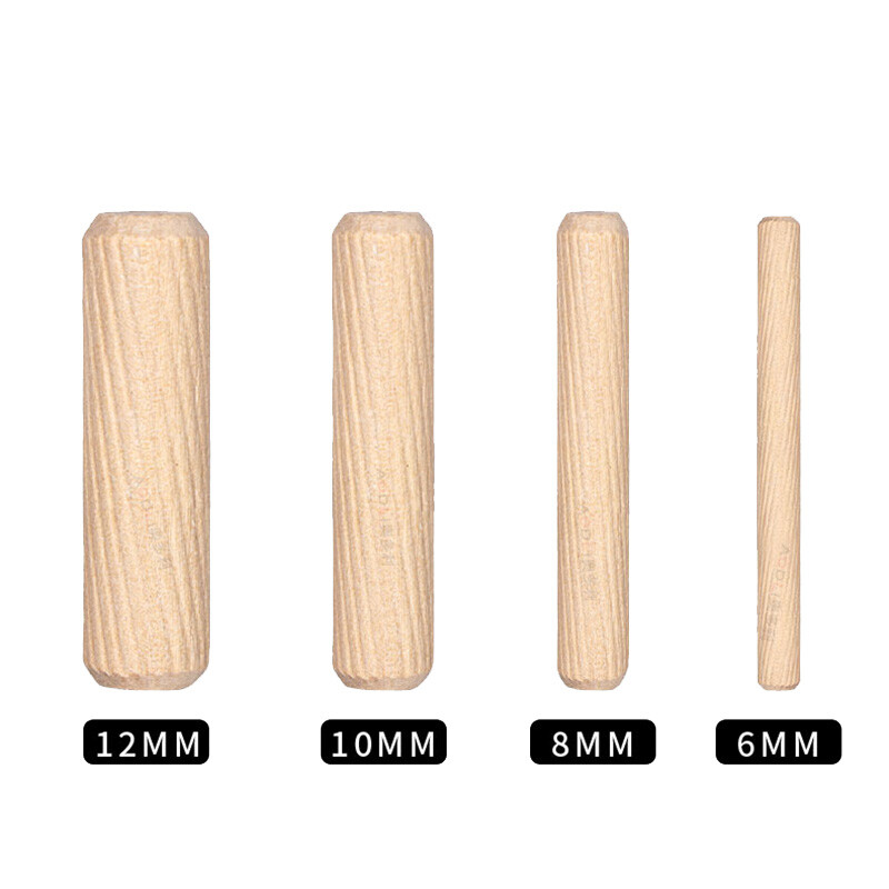 100 6mm 8mm 10mm 12mm Wooden Hardwood Dowels Chamfered Fluted Pin Woodwork Craft