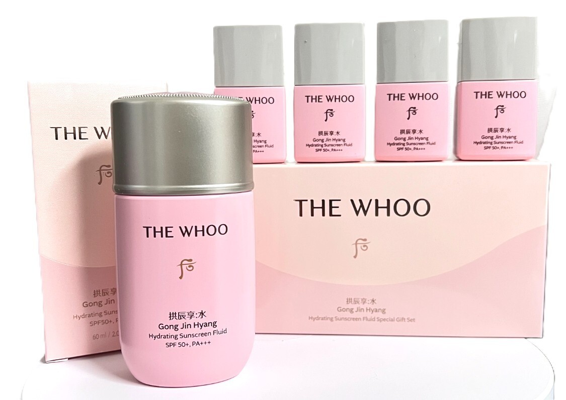 THE WHOO Hydrating Sunscreen Fluid Set, UV Protective Lotion SPF 50+/PA++++