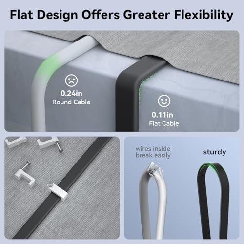 High-Speed Cat 8 Ethernet Cable 200FT, 40Gbps 2000MHz Flat LAN Wire, Shielded, R