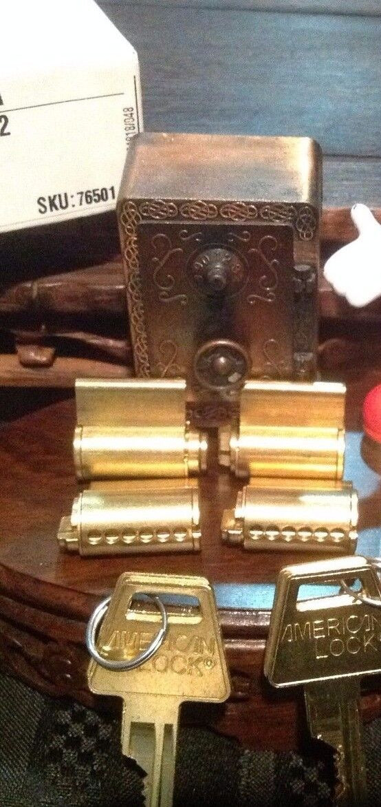 Four (4) Original American Brand 5 pin  Padlock Cylinders  APTC12 KA or KD