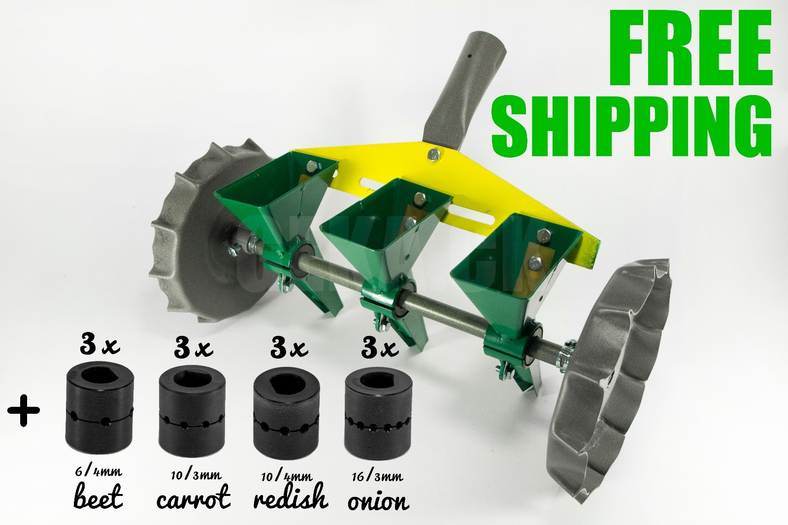 Garden Metal Precision Seeder Vegetable 3 Row Manual Planter sowing small seeds