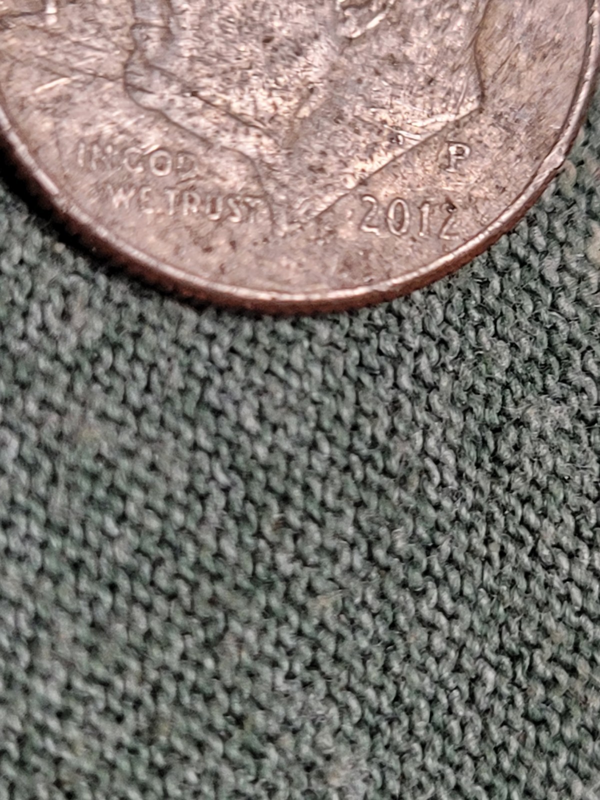 Rare Error 2012 P Dime Double Die-No Rim on Bottom-Strike through error-See pics