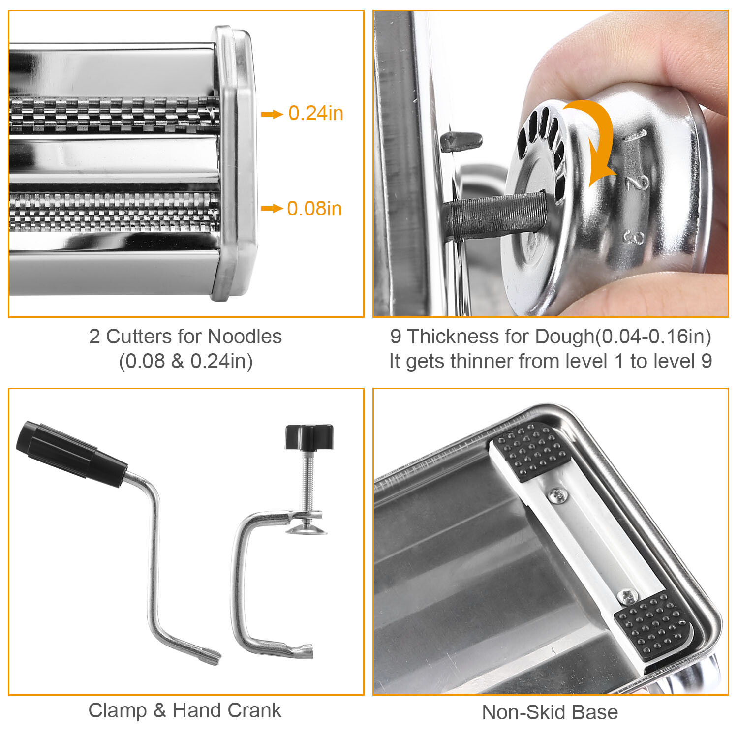 Pasta Maker Machine Adjustable Thickness Noodles Maker for Pasta, Spaghetti