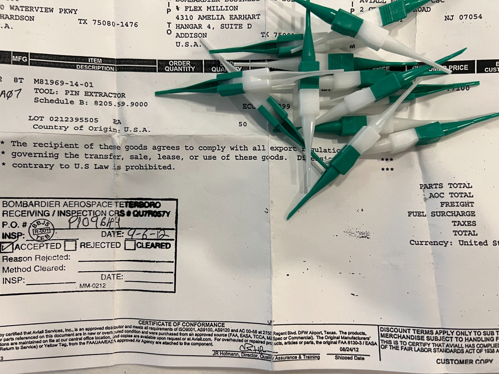 New insertion / extraction tool with C of C M81969/14-01, bag of 13