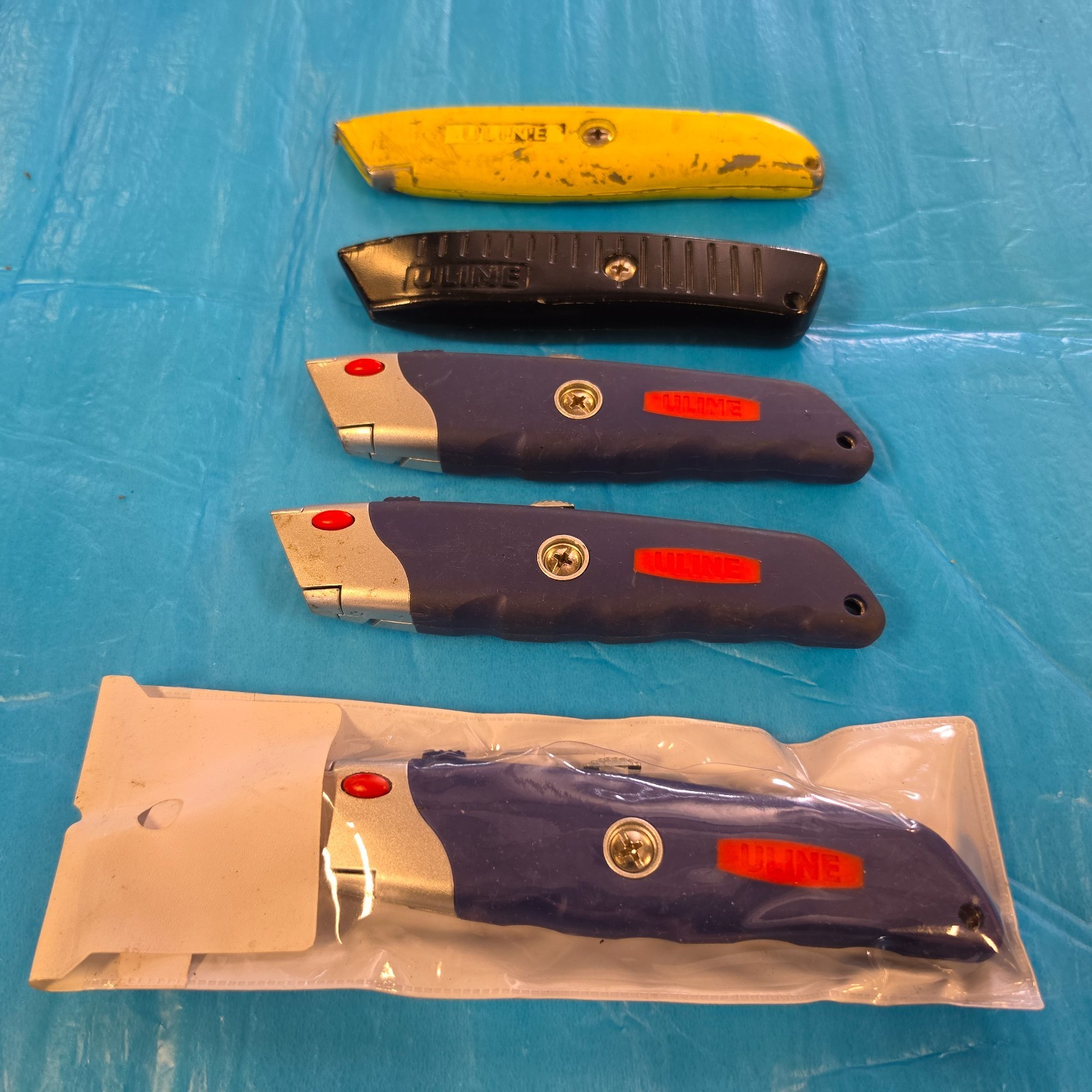 LOT OF 5 ULINE UTILITY KNIVES USED SET #13