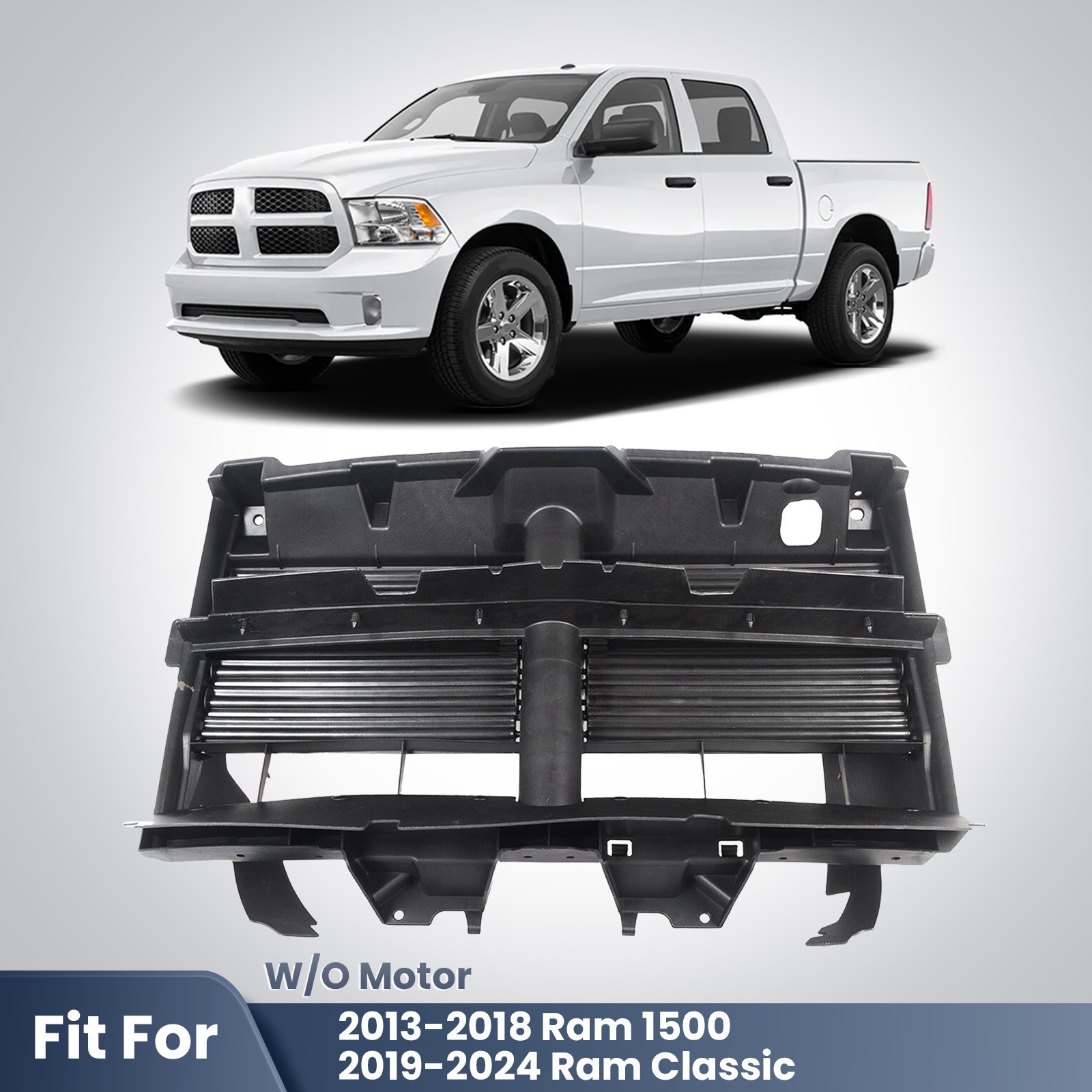 Radiator Shutter Grille For 2013-2018 Dodge Ram 1500 Without Motor 68302660AB