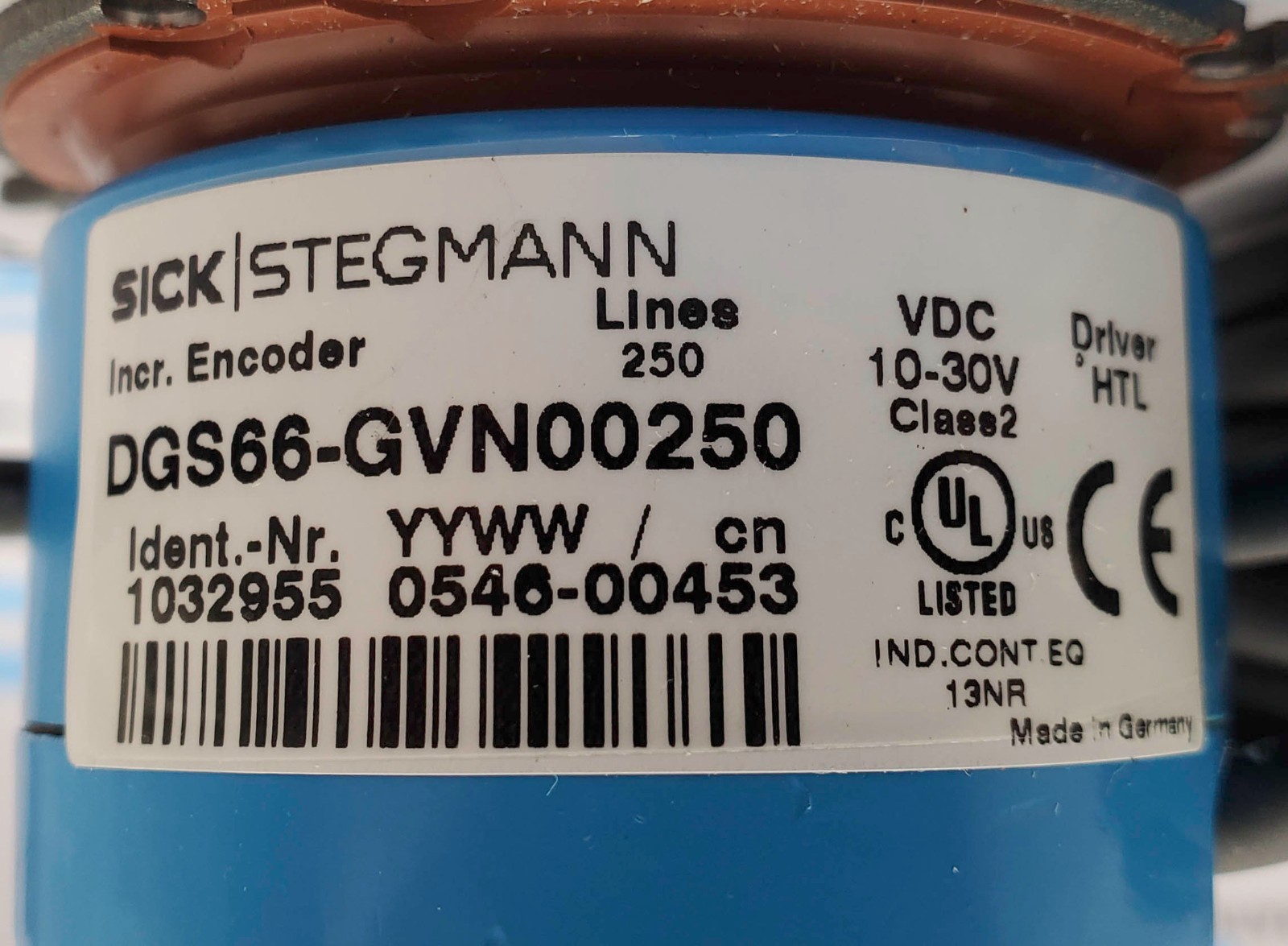 Sick DGS66-GVN00250 Incremental Encoder 30V