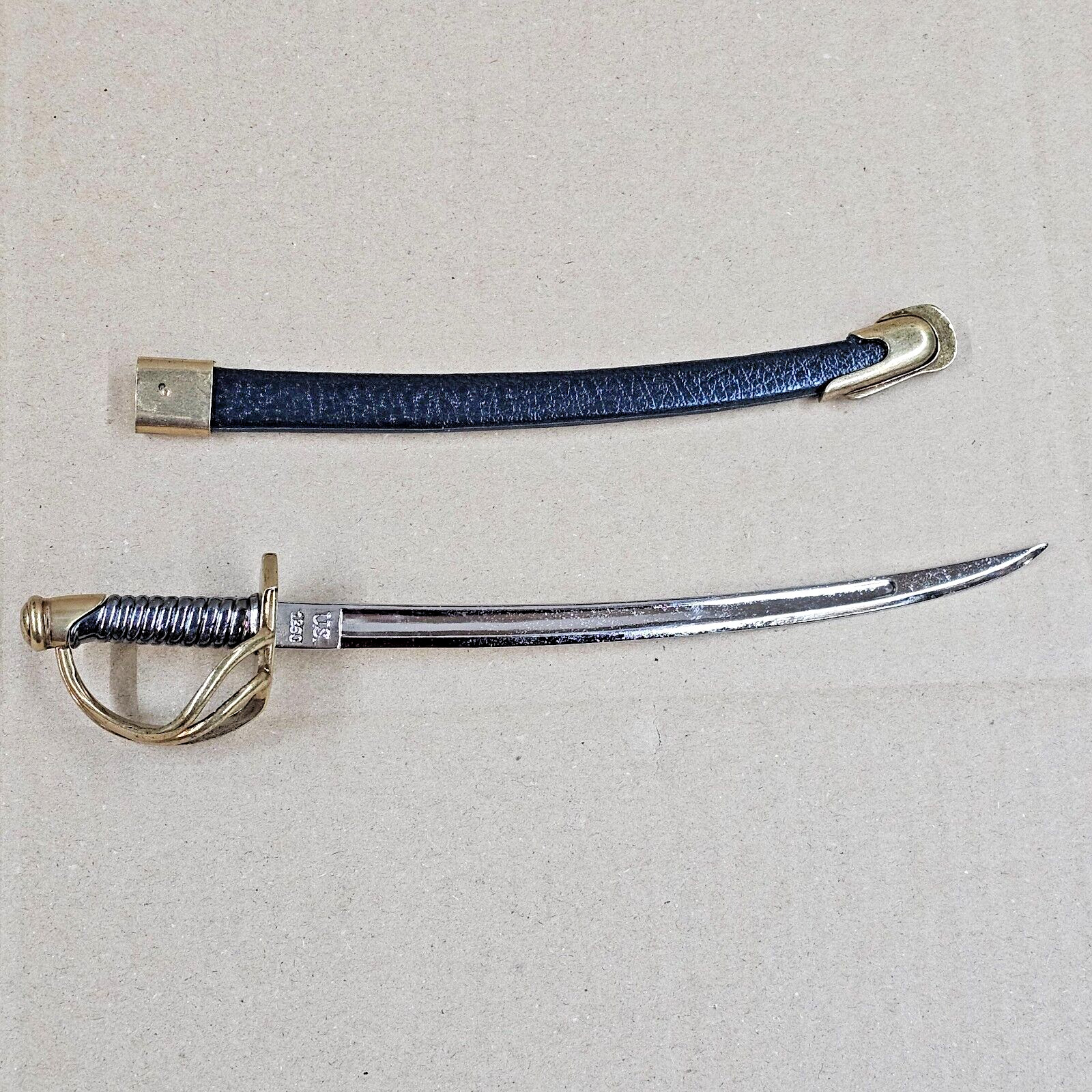 Letter Opener 25 Cm Metal With Brass Handle American Civil War Saber