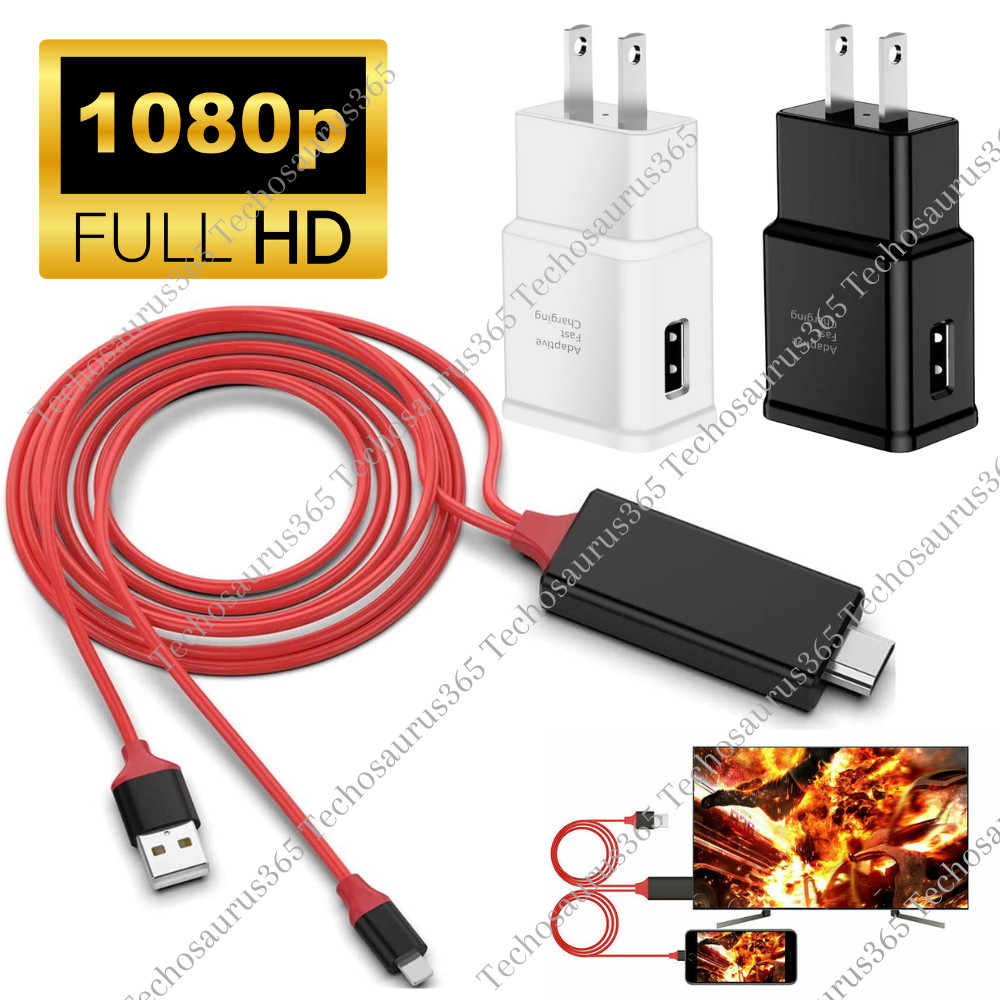 1080P HDMI Mirroring Cable Phone To TV HDTV AV Adapter For iPhone 14 13 12 11 8