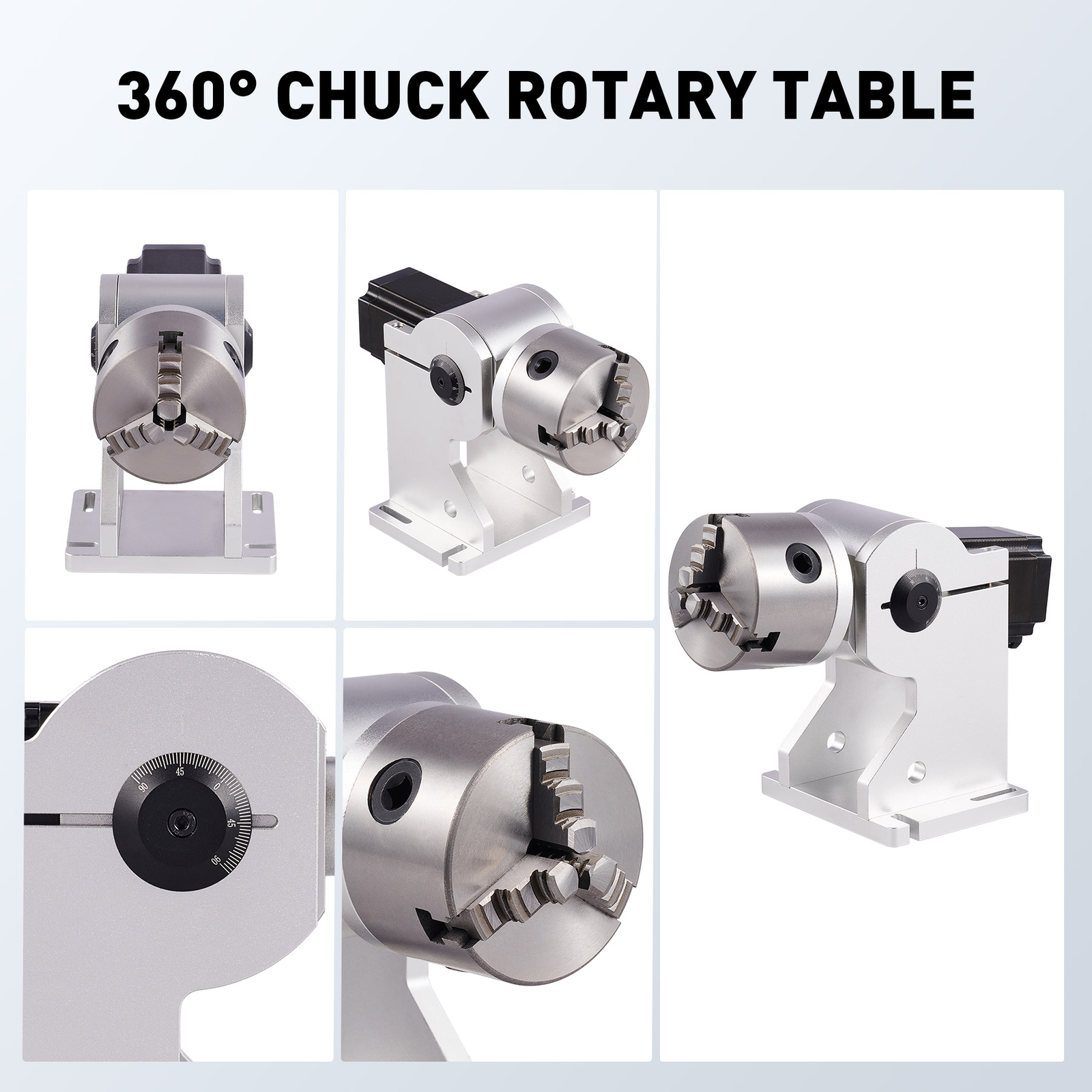 80D Rotary Axis 3Jaw Rotary Accessory For Fiber Laser Engraving Marking Machine