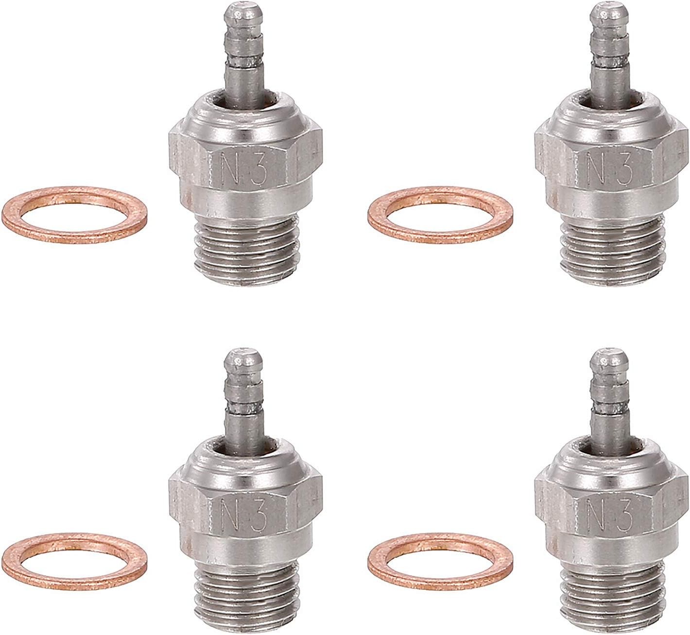 Hot Glow Plug N3 Globact 4pcs 70117 Replacement Spark Plug Nitro Engine Part Set