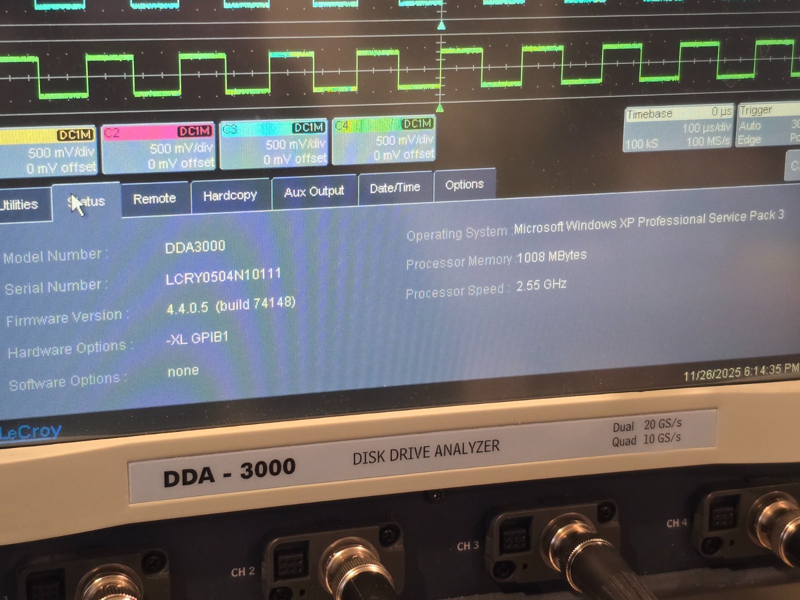 LeCroy DDA-3000 3 Ghz Disk Drive Analyzer Opt XL, GPIB1 - READ, AS-IS