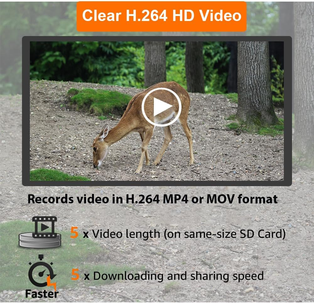 Gardepro A3S Trail Camera (Non-Cellular, Non-Wifi), 64MP Photo & 1296P HD Video,