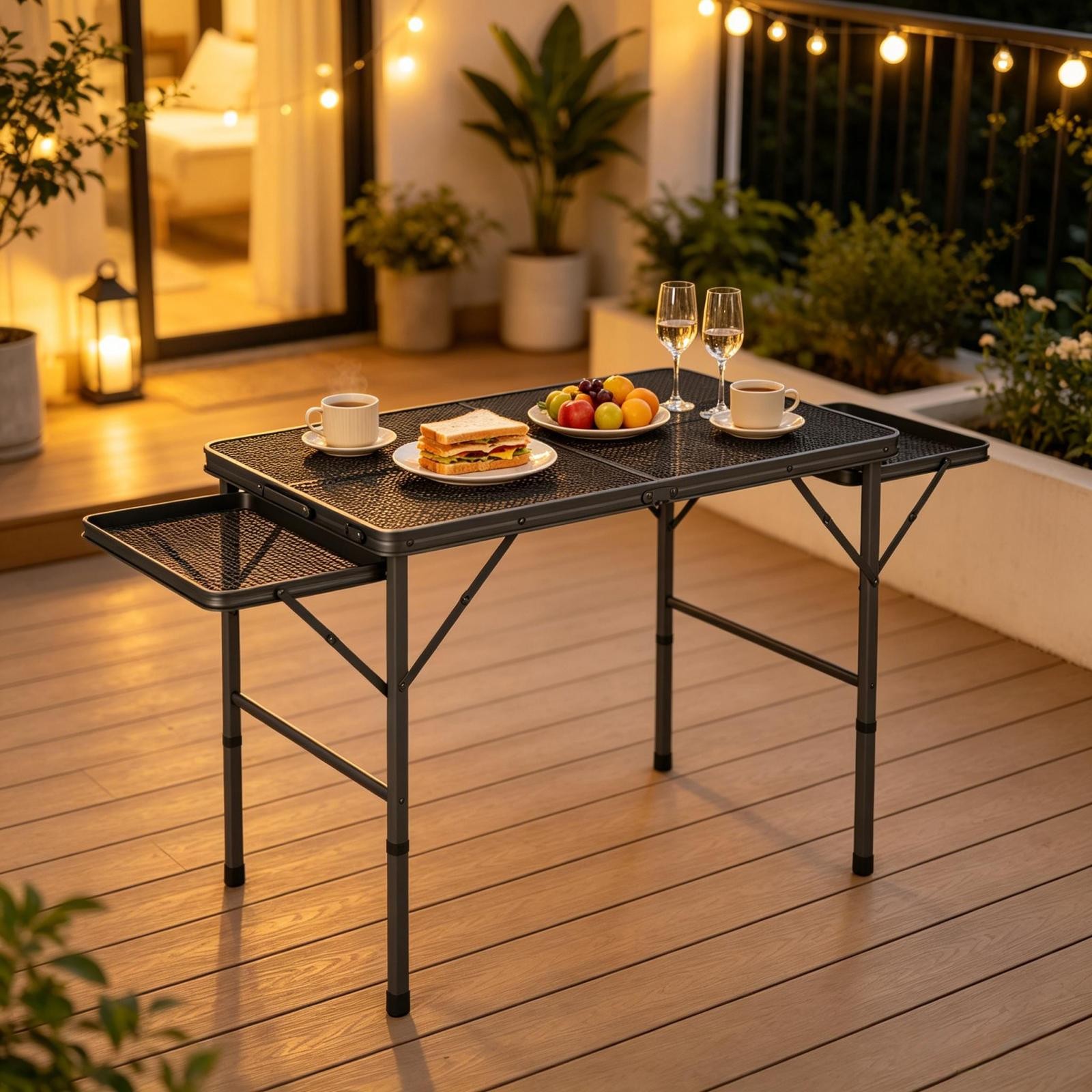 Portable Foldable Outdoor Camping Table Expandable Adjustable Height