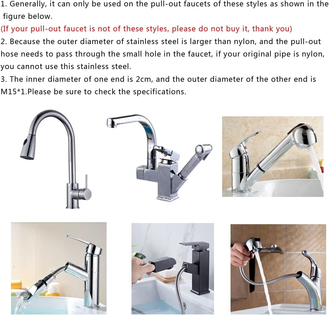 Kitchen 59-Inch or 150CM Pull Down Sink Faucet Replacement Pull Out Spray Head H