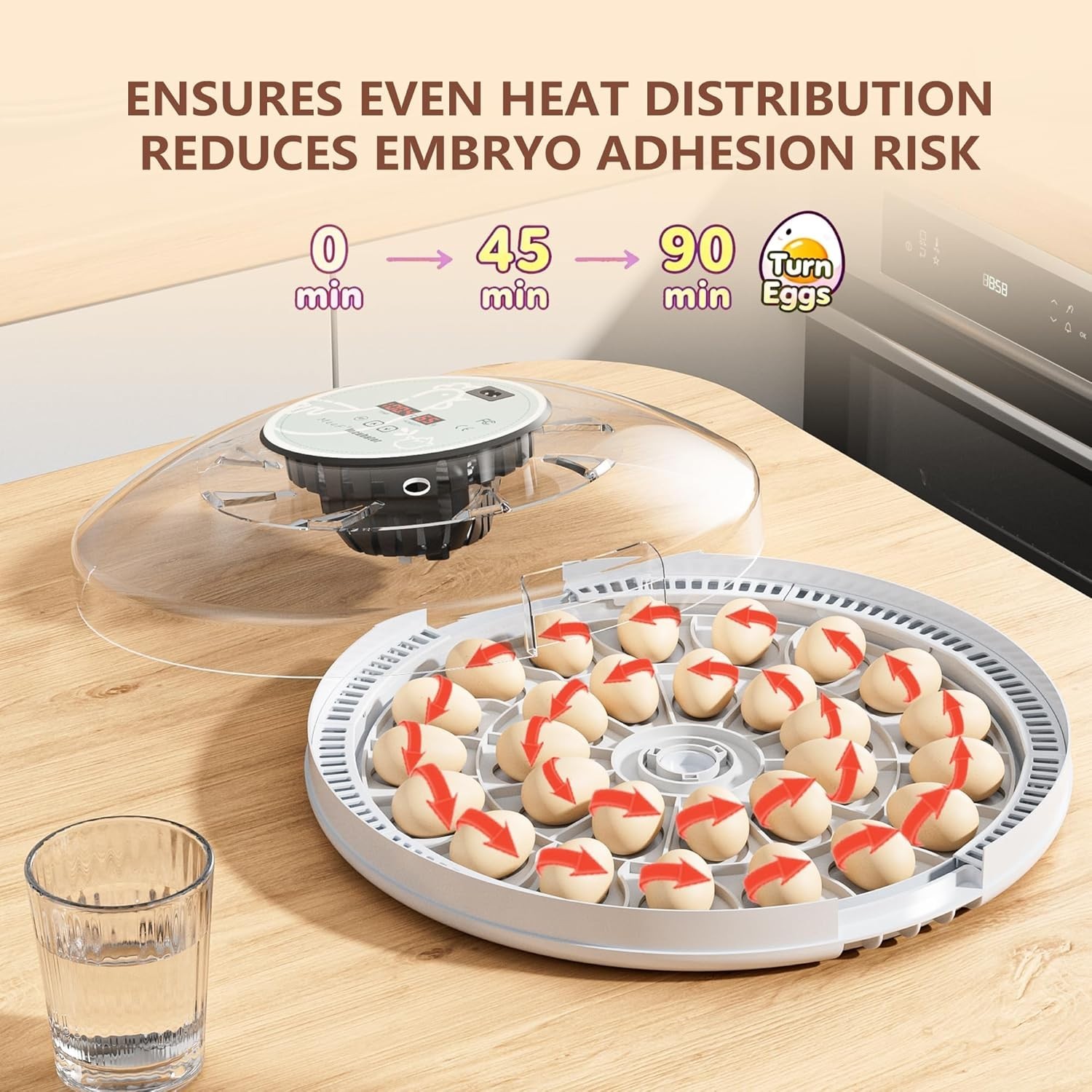 Egg Incubator for Hatching 28 Eggs, Auto Flip, Independent Atomizing Humidifier,