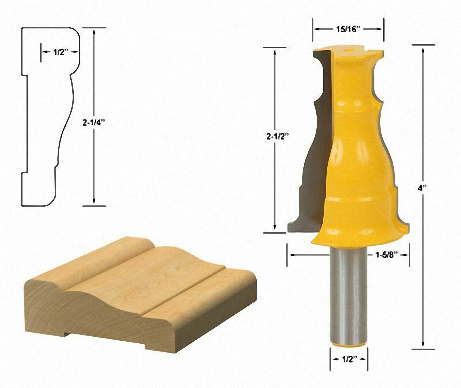 2-1/4" Door & Window Door & Window Casing Router Bit - 1/2" Shank [M_M_S]