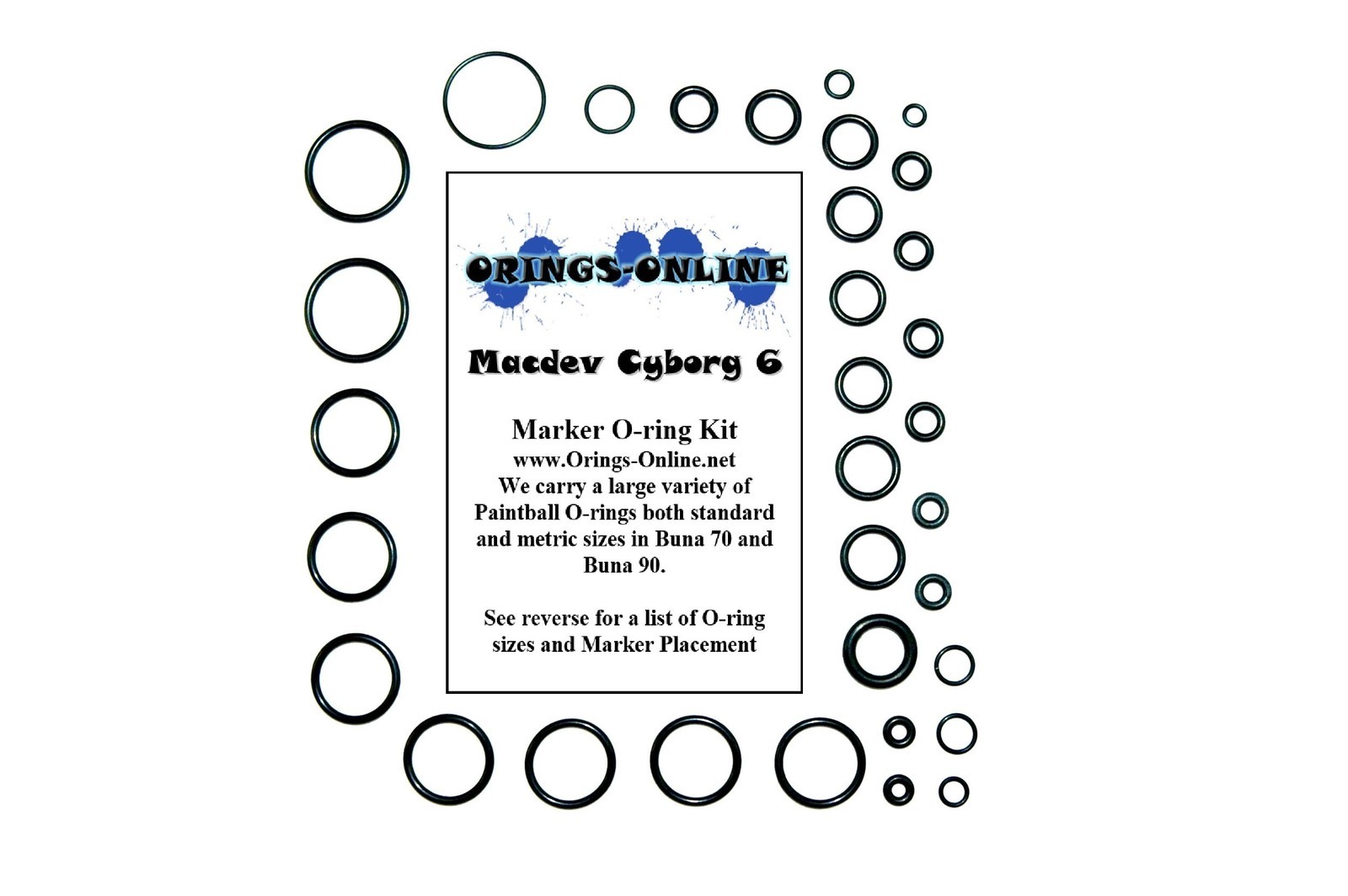 Macdev Cyborg 6 Paintball Marker O-ring Oring Kit x 4 rebuilds / kits