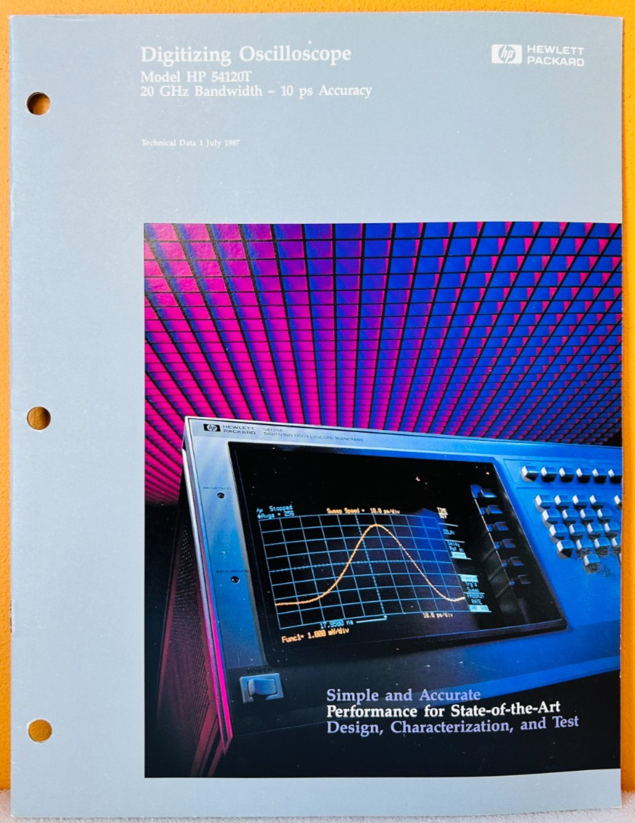 HP 5954-2653 Model HP 54120T 20 GHz Bandwidth Digitizing Oscilloscope Manual.