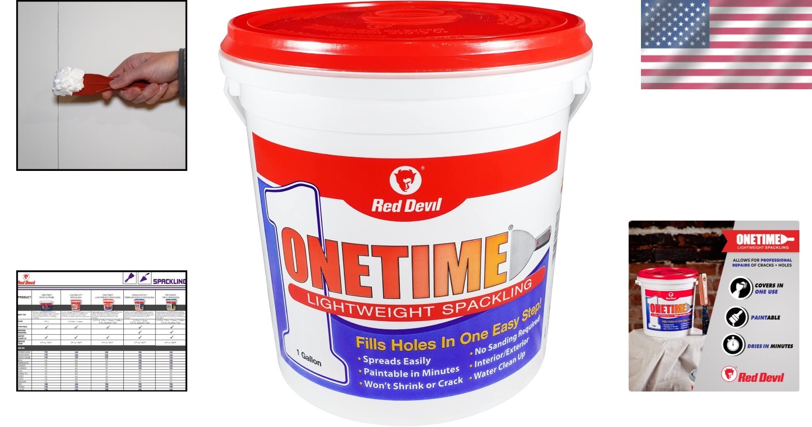 ONETIME Lightweight Spackling Paste - White, 1 Gallon-