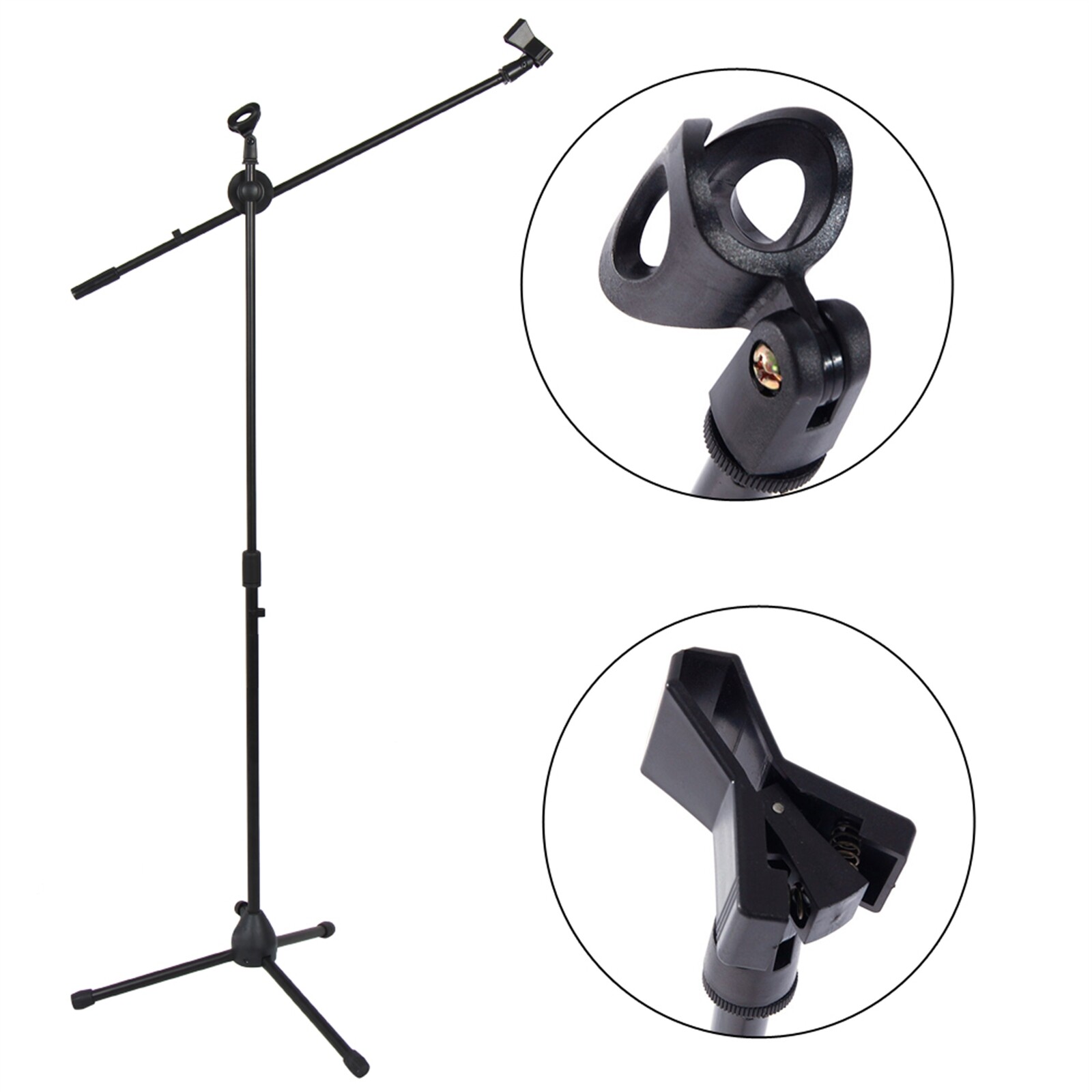 Folding Type Tripod Boom Microphone Mic Stand Mount Holder Adjustable Legs USA