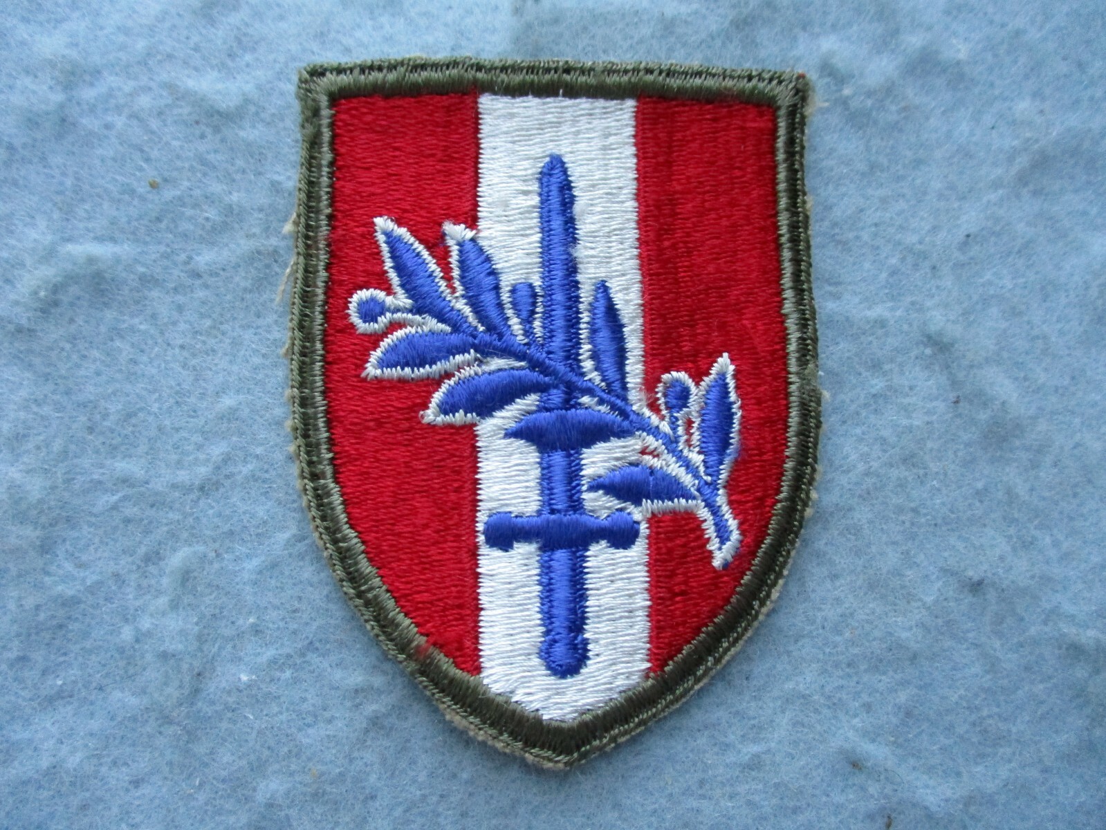 WWII US Army Patch Austria Occupation Band of Brothers White Back Variation WW2