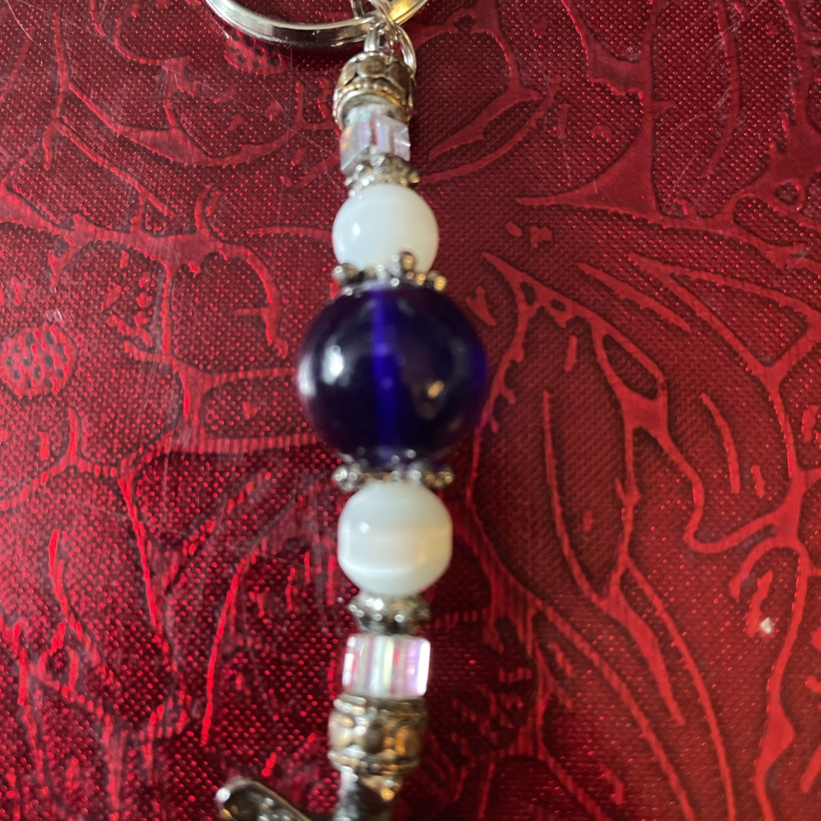 Dragonfly And Beads Key Ring