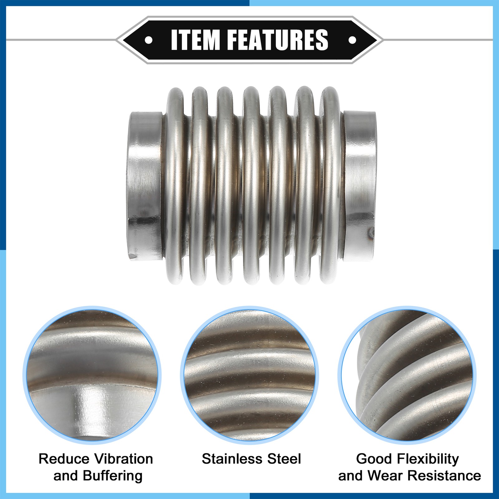 1.5"x2.76" Universal fit for auto Exhaust Flexible Pipe Bellows