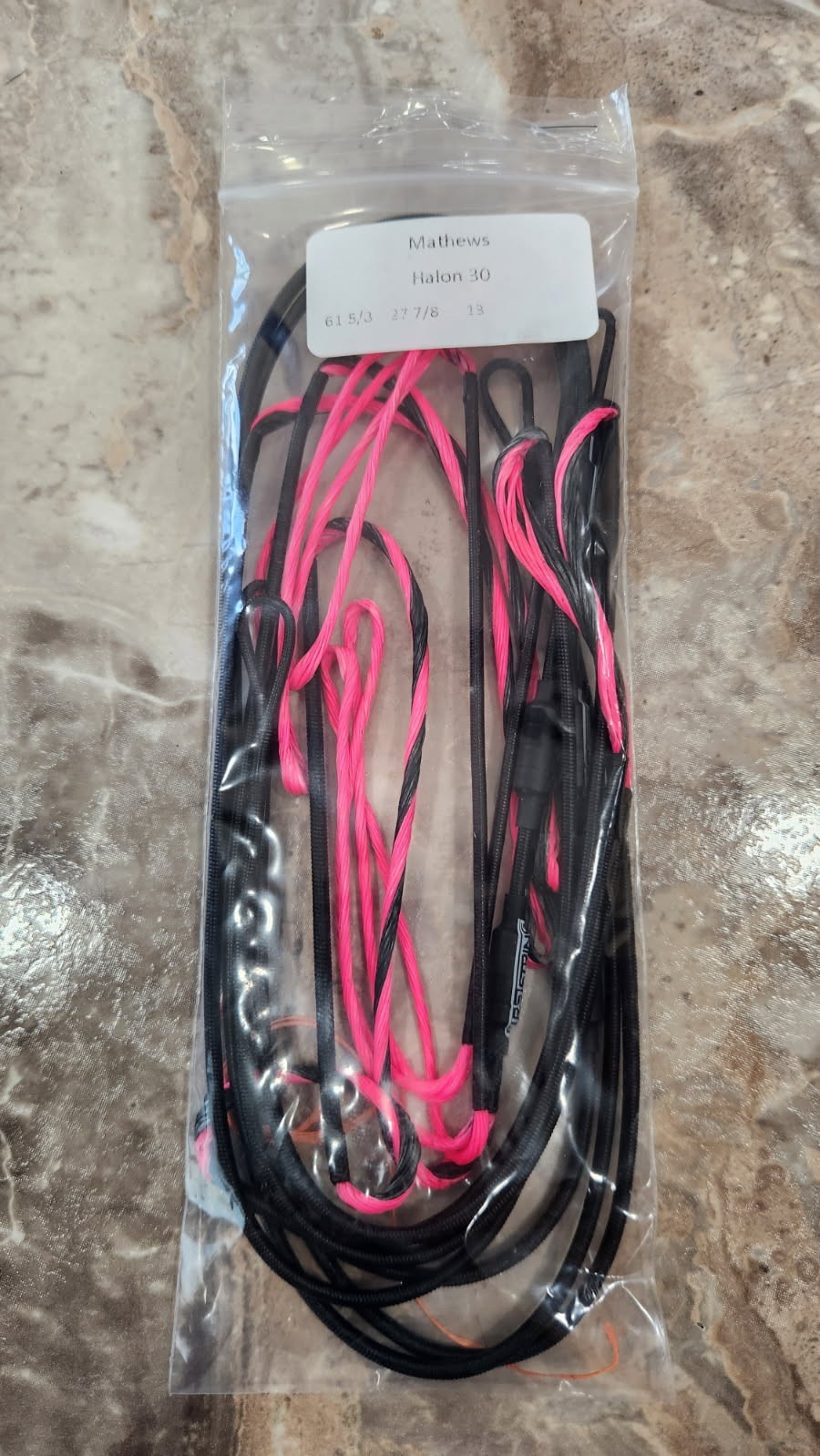 New Mathews Halon 30 5/6/7 FirstString String and Cable Set - Black and Pink