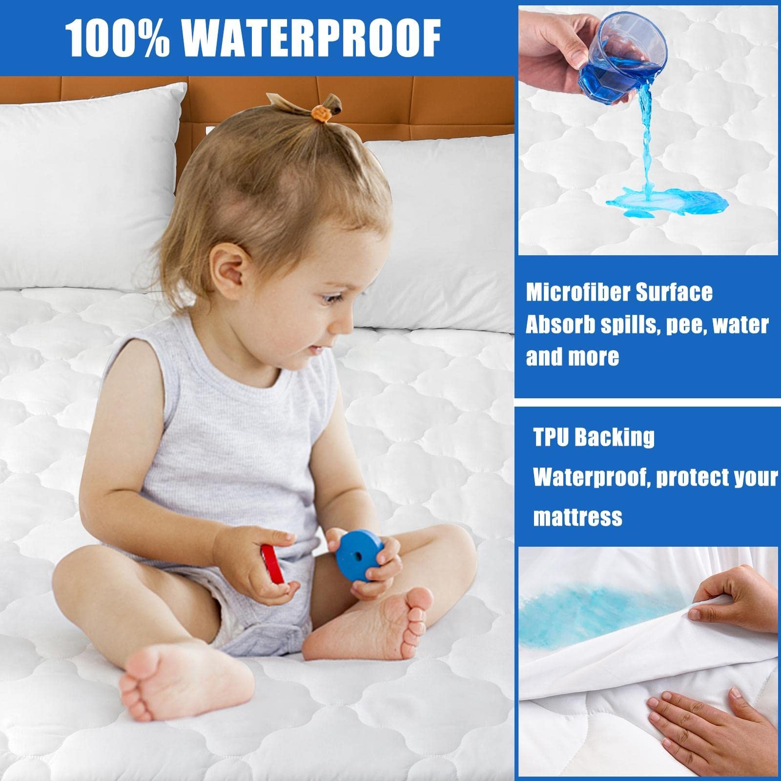 Waterproof Mattress Protector Cal King California King, Flower