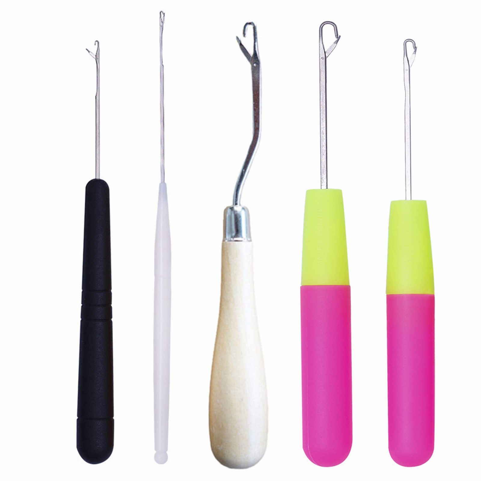HAMIYELL Pack of 5 Different Sizes Latch Hook Crochet Needle Hook Tools for Brai